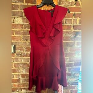Elegant Red Ruffle Dress